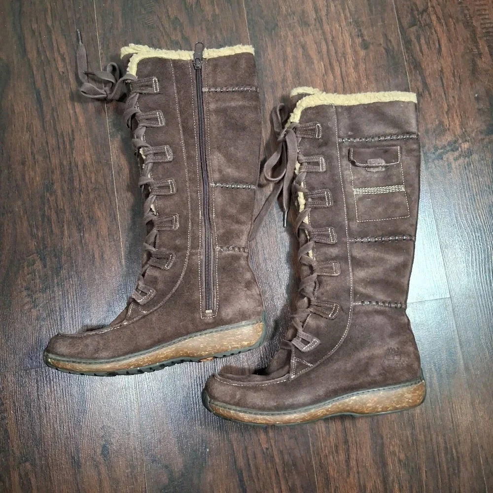 Timberland Earth Keepers Granby Brown Lined Suede‎ boots Waterproof Women's 7 M
